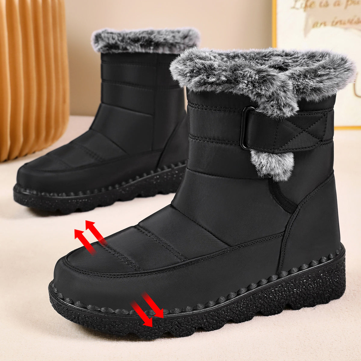 Women's Faux Fur Trimmed Winter Snow Boots