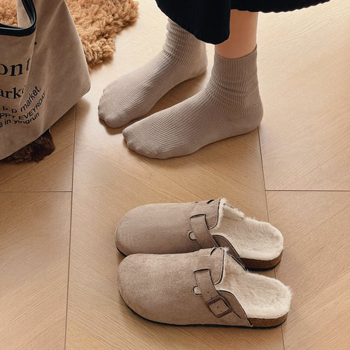 Women's Cozy Buckle Plush-Lined Mule Clogs