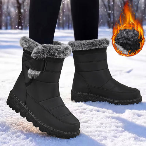 Women's Faux Fur Trimmed Winter Snow Boots