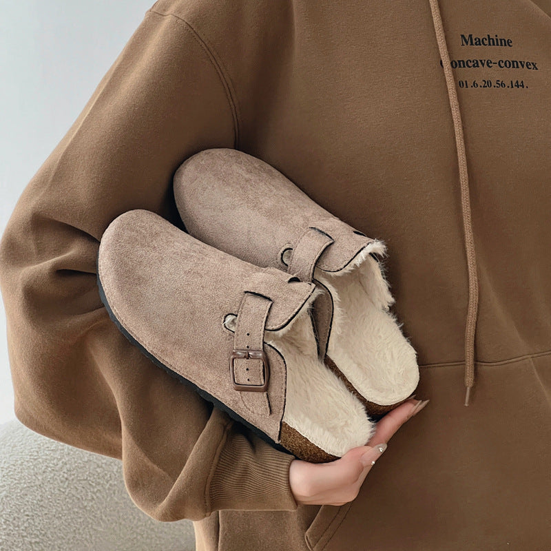 Women's Cozy Buckle Plush-Lined Mule Clogs